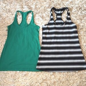 Two Lululemon Stretchy Tank Tops, Size 6